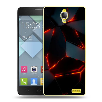 Пластиковый чехол на Alcatel One Touch Idol X с принтом Яркие абстракции