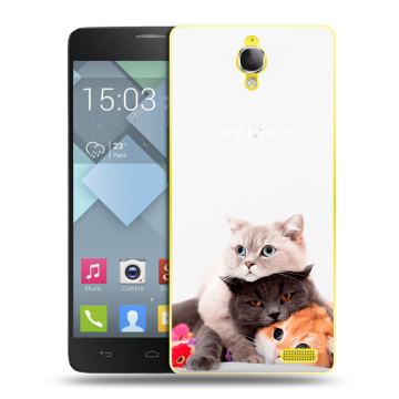 Пластиковый чехол на Alcatel One Touch Idol X с принтом Кошки