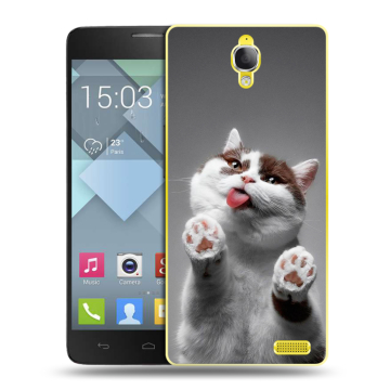 Пластиковый чехол на Alcatel One Touch Idol X с принтом Коты