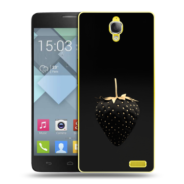 Пластиковый чехол на Alcatel One Touch Idol X с принтом Черная клубника