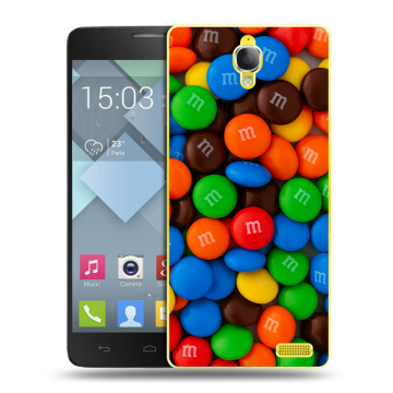 Пластиковый чехол на Alcatel One Touch Idol X с принтом Конфеты