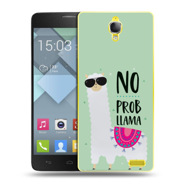 Пластиковый чехол на Alcatel One Touch Idol X с принтом Лама
