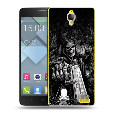 Пластиковый чехол на Alcatel One Touch Idol X с принтом Скелет