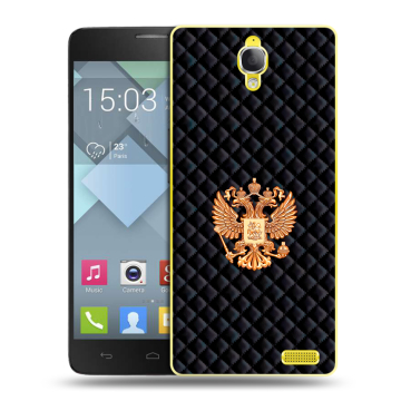 Пластиковый чехол на Alcatel One Touch Idol X с принтом Герб России принт