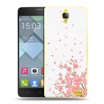 Пластиковый чехол на Alcatel One Touch Idol X с принтом Ветка сакуры
