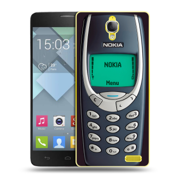 Пластиковый чехол на Alcatel One Touch Idol X с принтом Старый телефон