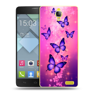 Пластиковый чехол на Alcatel One Touch Idol X с принтом Бабочки