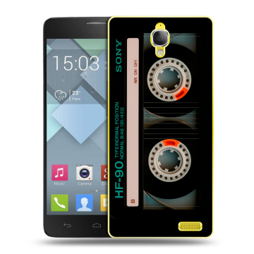 Пластиковый чехол на Alcatel One Touch Idol X с принтом Кассета