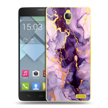 Пластиковый чехол на Alcatel One Touch Idol X с принтом Мрамор