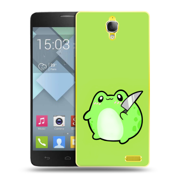 Пластиковый чехол на Alcatel One Touch Idol X с принтом Лягушенок