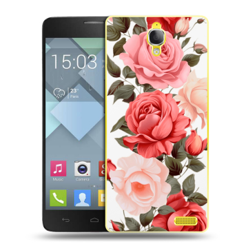 Пластиковый чехол на Alcatel One Touch Idol X с принтом Розы