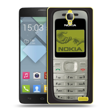 Пластиковый чехол на Alcatel One Touch Idol X с принтом Ретро Нокия