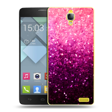 Пластиковый чехол на Alcatel One Touch Idol X с принтом Блестки