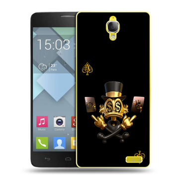 Пластиковый чехол на Alcatel One Touch Idol X с принтом Золотой скрудж макдак