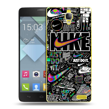 Пластиковый чехол на Alcatel One Touch Idol X с принтом Найк