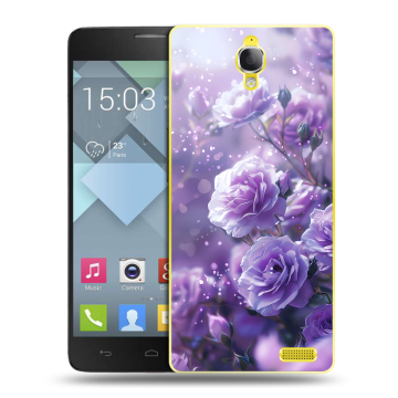 Пластиковый чехол на Alcatel One Touch Idol X с принтом Розы цветы