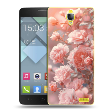 Пластиковый чехол на Alcatel One Touch Idol X с принтом Розовые розы
