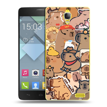 Пластиковый чехол на Alcatel One Touch Idol X с принтом капибара