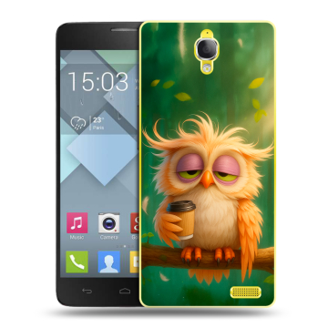 Пластиковый чехол на Alcatel One Touch Idol X с принтом сова