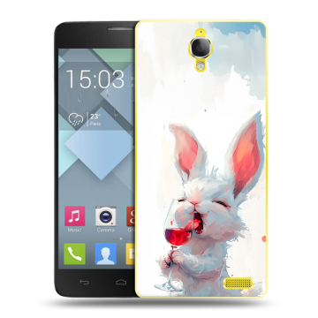 Пластиковый чехол на Alcatel One Touch Idol X с принтом кролик зайчик