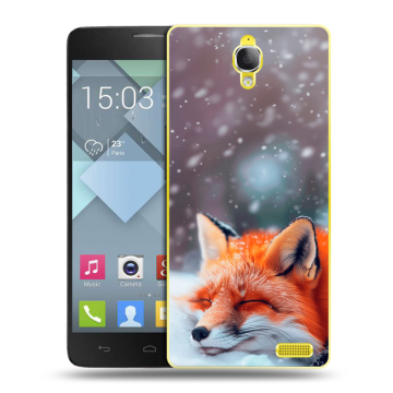Пластиковый чехол на Alcatel One Touch Idol X с принтом лиса