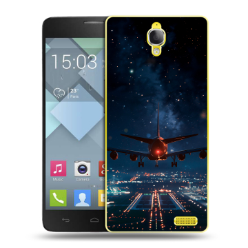 Пластиковый чехол на Alcatel One Touch Idol X с принтом самолет