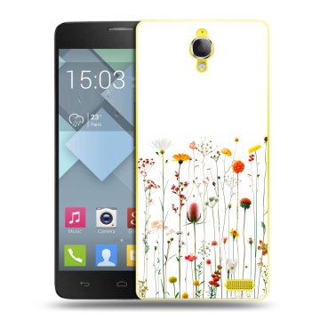 Пластиковый чехол на Alcatel One Touch Idol X с принтом цветы