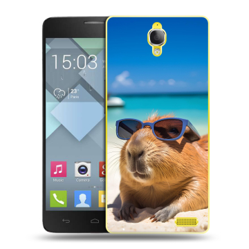 Пластиковый чехол на Alcatel One Touch Idol X с принтом Капибара