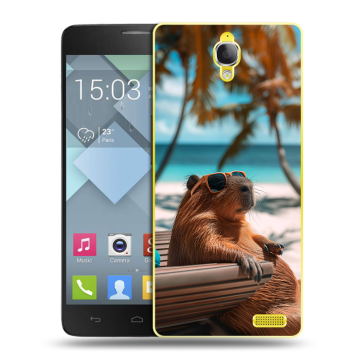 Пластиковый чехол на Alcatel One Touch Idol X с принтом Капибара