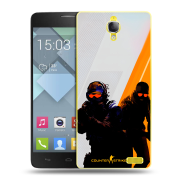 Пластиковый чехол на Alcatel One Touch Idol X с принтом Контер страйк Counter strike