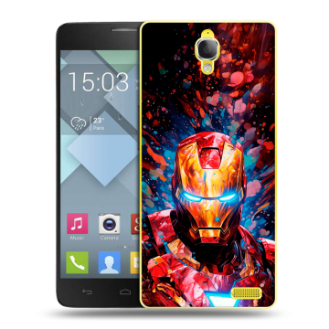 Пластиковый чехол на Alcatel One Touch Idol X с принтом Железный человек Ironman