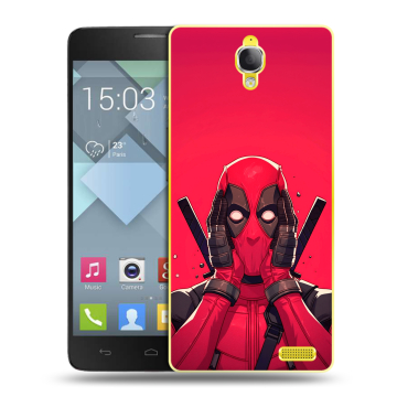 Пластиковый чехол на Alcatel One Touch Idol X с принтом Дедпул Deadpool