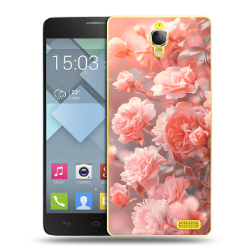 Пластиковый чехол на Alcatel One Touch Idol X с принтом Розы цветы