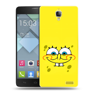 Пластиковый чехол на Alcatel One Touch Idol X с принтом спанчбоб спанч боб