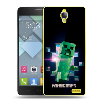 Пластиковый чехол на Alcatel One Touch Idol X с принтом Майнкрафт Minecraft