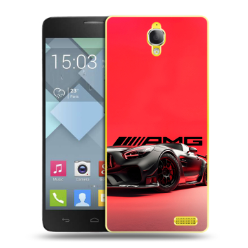 Пластиковый чехол на Alcatel One Touch Idol X с принтом Мерседес Mercedes AMG