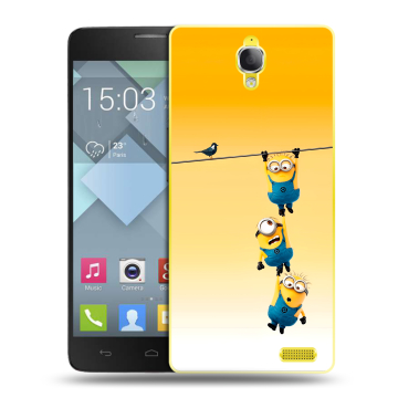 Пластиковый чехол на Alcatel One Touch Idol X с принтом Миньоны