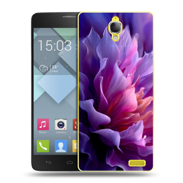 Пластиковый чехол на Alcatel One Touch Idol X с принтом женский цветы