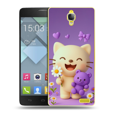 Пластиковый чехол на Alcatel One Touch Idol X с принтом для девочек
