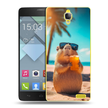 Пластиковый чехол на Alcatel One Touch Idol X с принтом Капибара
