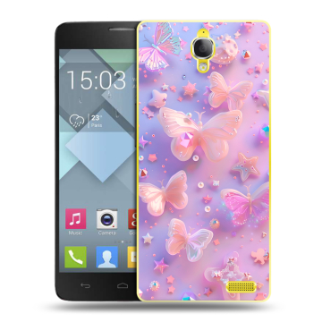 Пластиковый чехол на Alcatel One Touch Idol X с принтом Бабочки