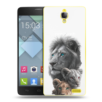 Пластиковый чехол на Alcatel One Touch Idol X с принтом Львы