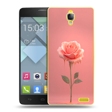 Пластиковый чехол на Alcatel One Touch Idol X с принтом Розовая роза