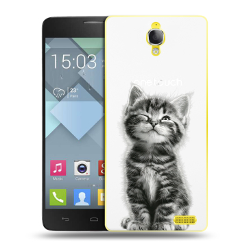 Пластиковый чехол на Alcatel One Touch Idol X с принтом Котенок