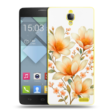 Пластиковый чехол на Alcatel One Touch Idol X с принтом Цветы