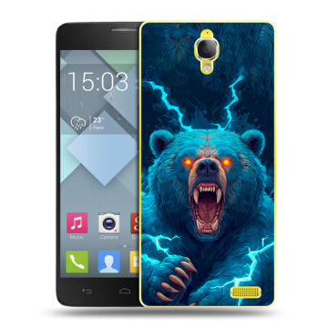 Пластиковый чехол на Alcatel One Touch Idol X с принтом Медведь