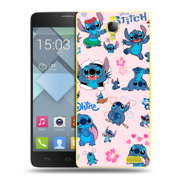 Пластиковый чехол на Alcatel One Touch Idol X с принтом Лило и Стич