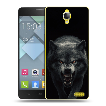 Пластиковый чехол на Alcatel One Touch Idol X с принтом Волк