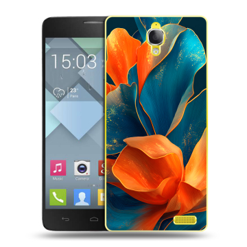 Пластиковый чехол на Alcatel One Touch Idol X с принтом Цветы