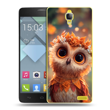 Пластиковый чехол на Alcatel One Touch Idol X с принтом Милая сова Пластиковый чехол на Alcatel One Touch Idol X с принтом Милая сова